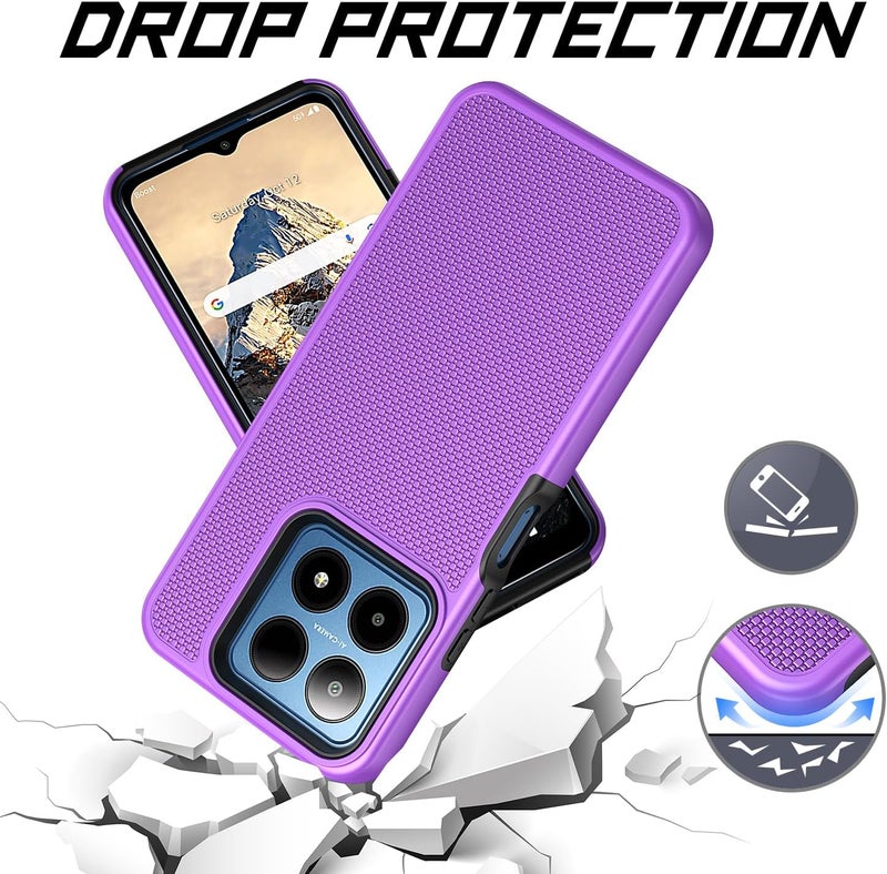 Mocotto for Boost Summit 5G Case with Tempered Glass Screen Protector,Dual Layer Heavy Duty Shockproof Protection (Boost Summit 5G,Purple) - Image 4
